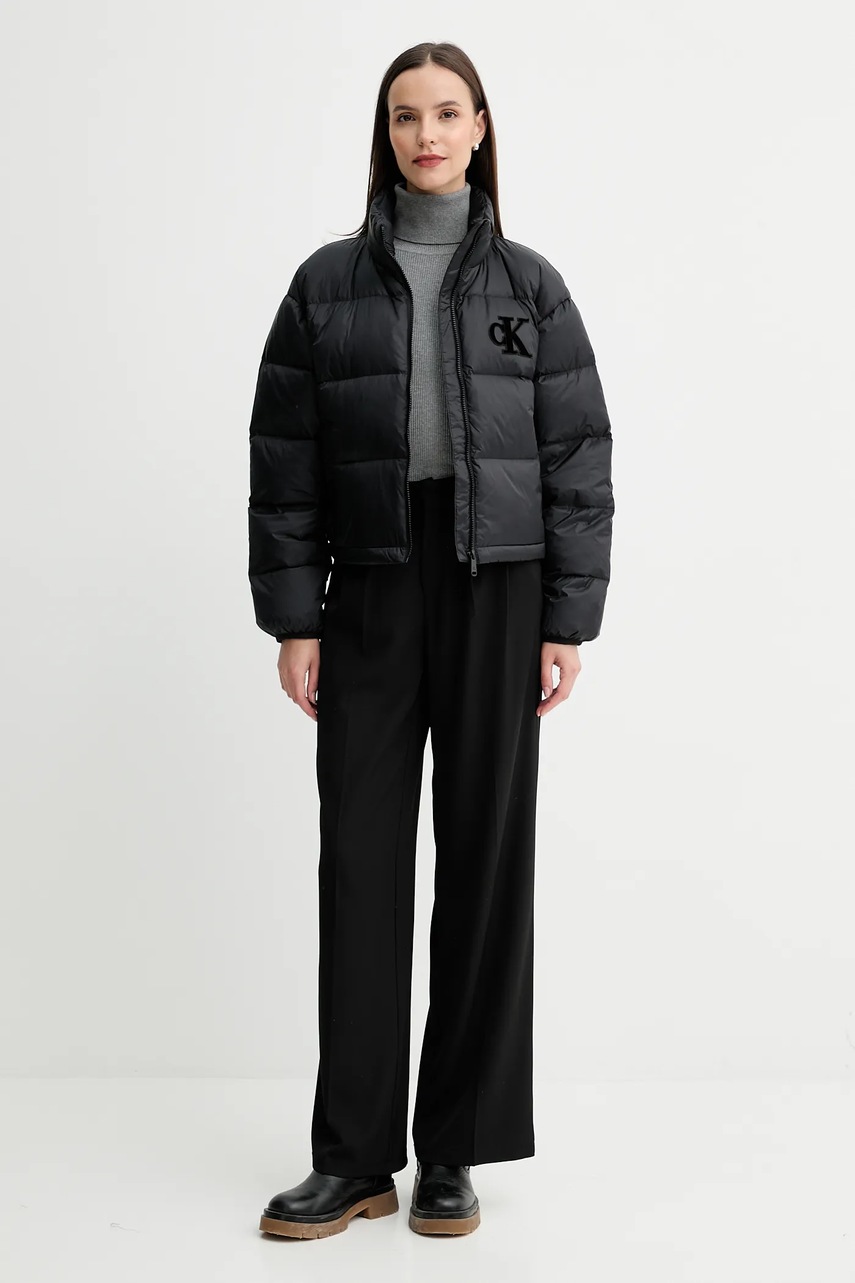 Свитер Calvin Klein Jeans цвет серый лёгкий с гольфом LV047D350G