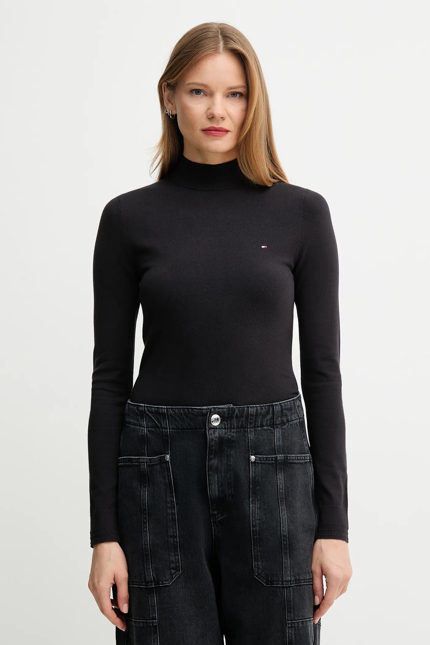 Levně Svetr Tommy Hilfiger dámský, černá barva, WW0WW47462