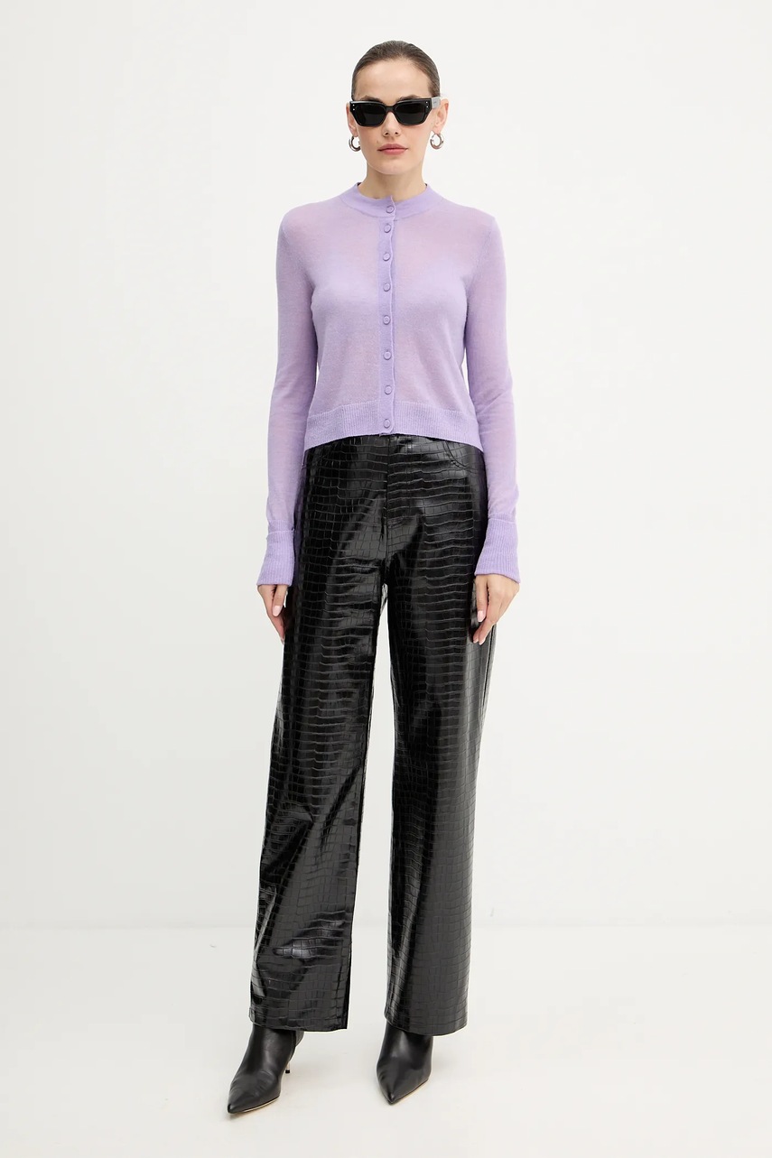 Кардиган с шерстью MAX&Co. цвет фиолетовый лёгкий 2526346033200