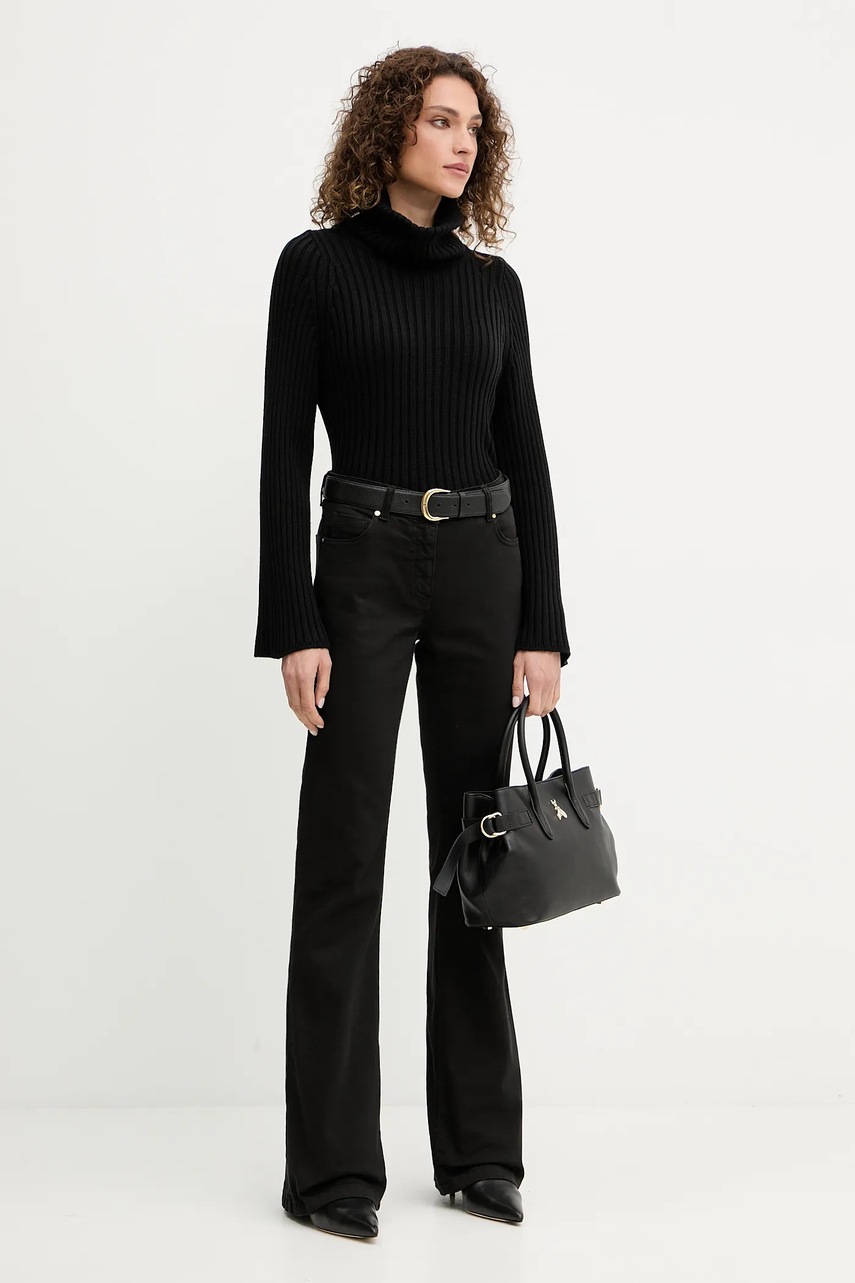 Шерстяной свитер Luisa Spagnoli цвет чёрный с гольфом 100120