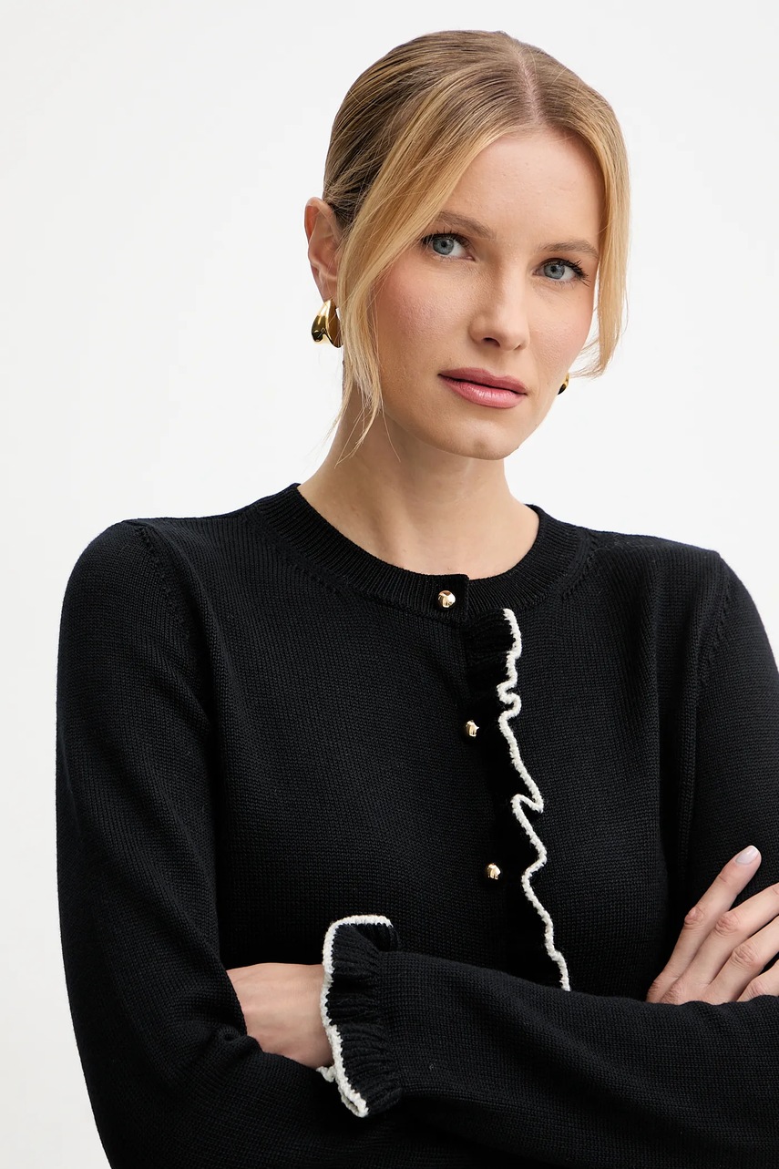 Шерстяной кардиган Luisa Spagnoli цвет чёрный лёгкий 100212
