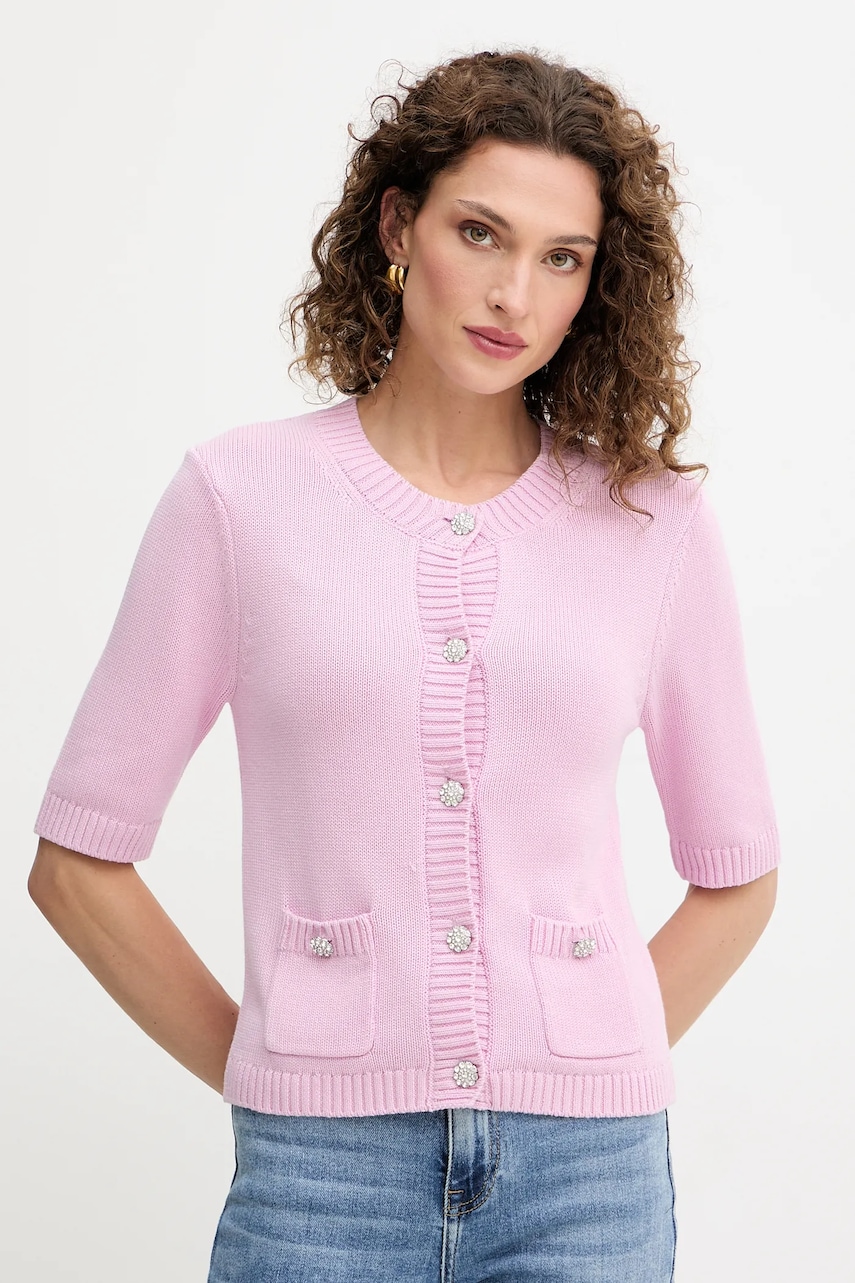Morgan cardigan culoarea roz, MADERE