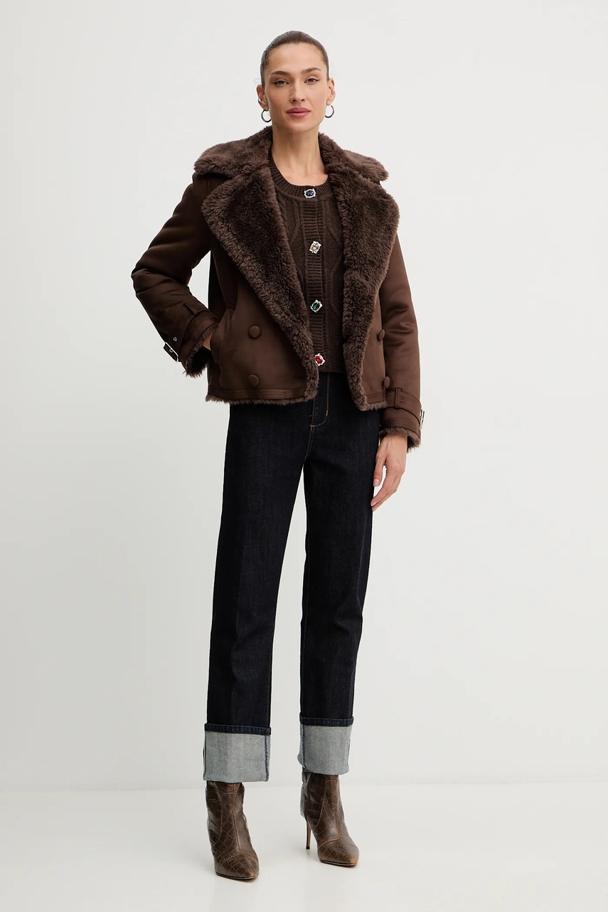 Кардиган с добавлением шерсти Liu Jo цвет коричневый тёплый MF5423 MS040