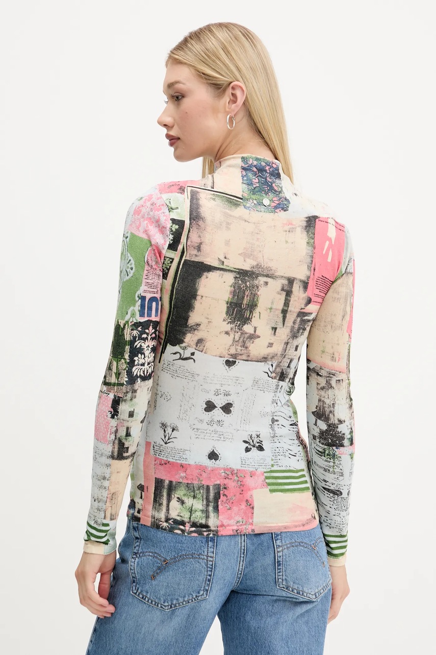 Πουλόβερ Desigual MONTREAL χρώμα: μπεζ, 25WWJF39 φωτογραφία