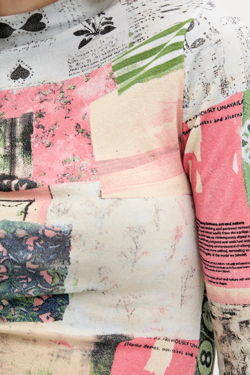 Πουλόβερ Desigual MONTREAL χρώμα: μπεζ, 25WWJF39 φωτογραφία