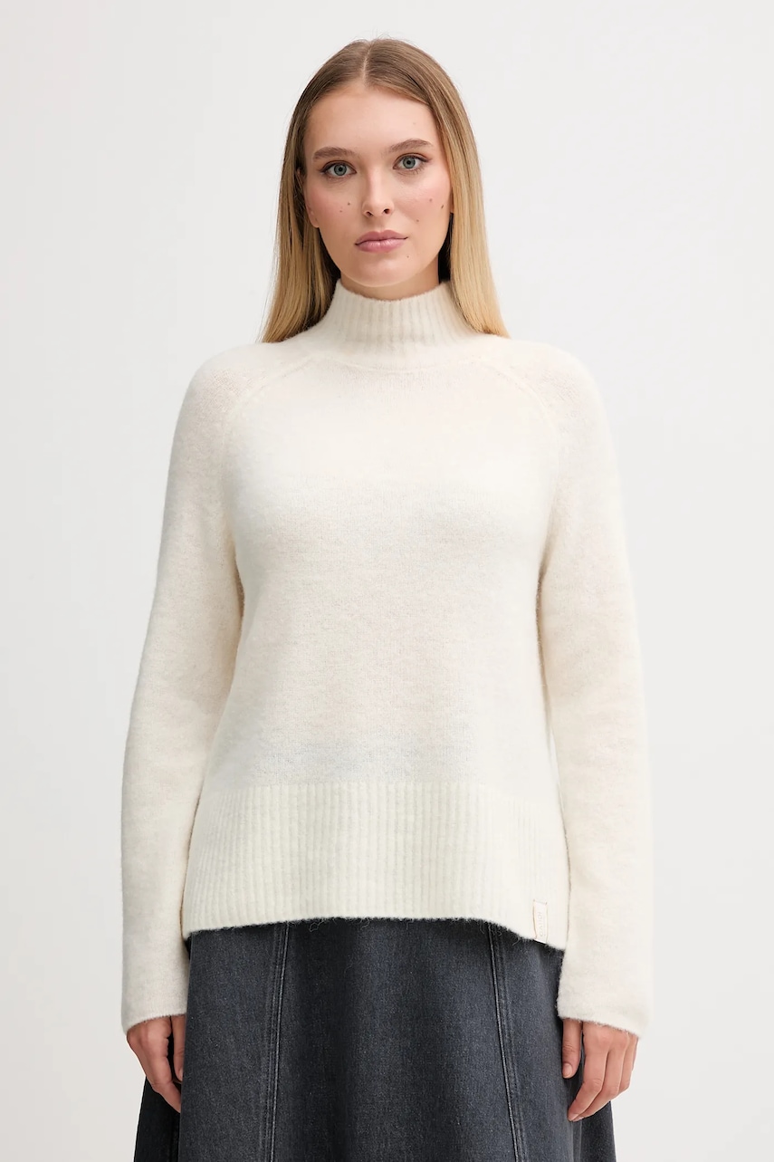 Gaudi pulover culoarea bej, cu guler, 521FD53011