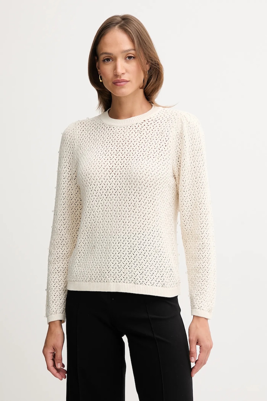 Pedro del Hierro pulover de bumbac culoarea bej, light, 3512895