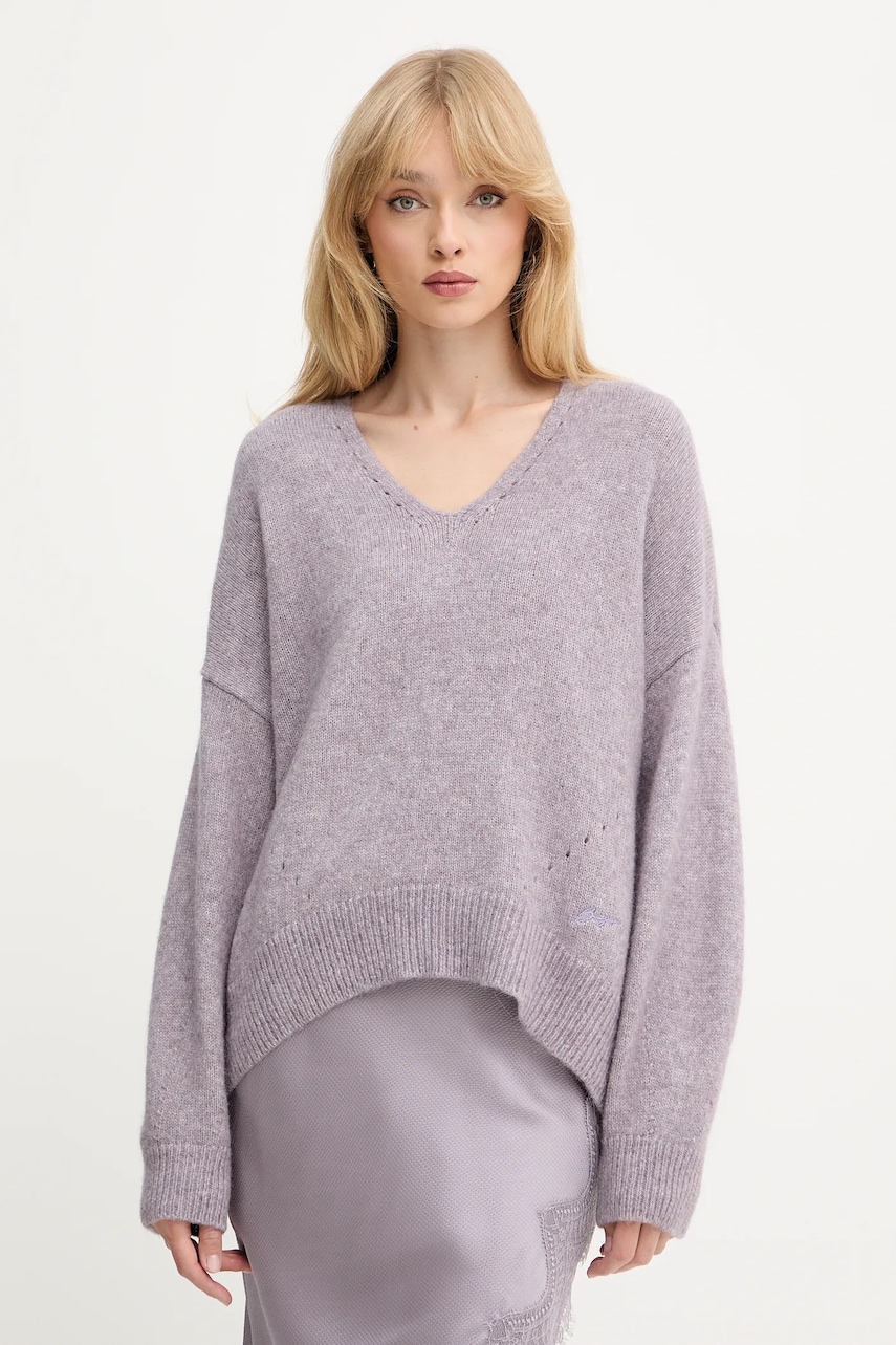 BOSS Orange pulover din amestec de lână culoarea violet, 50550464