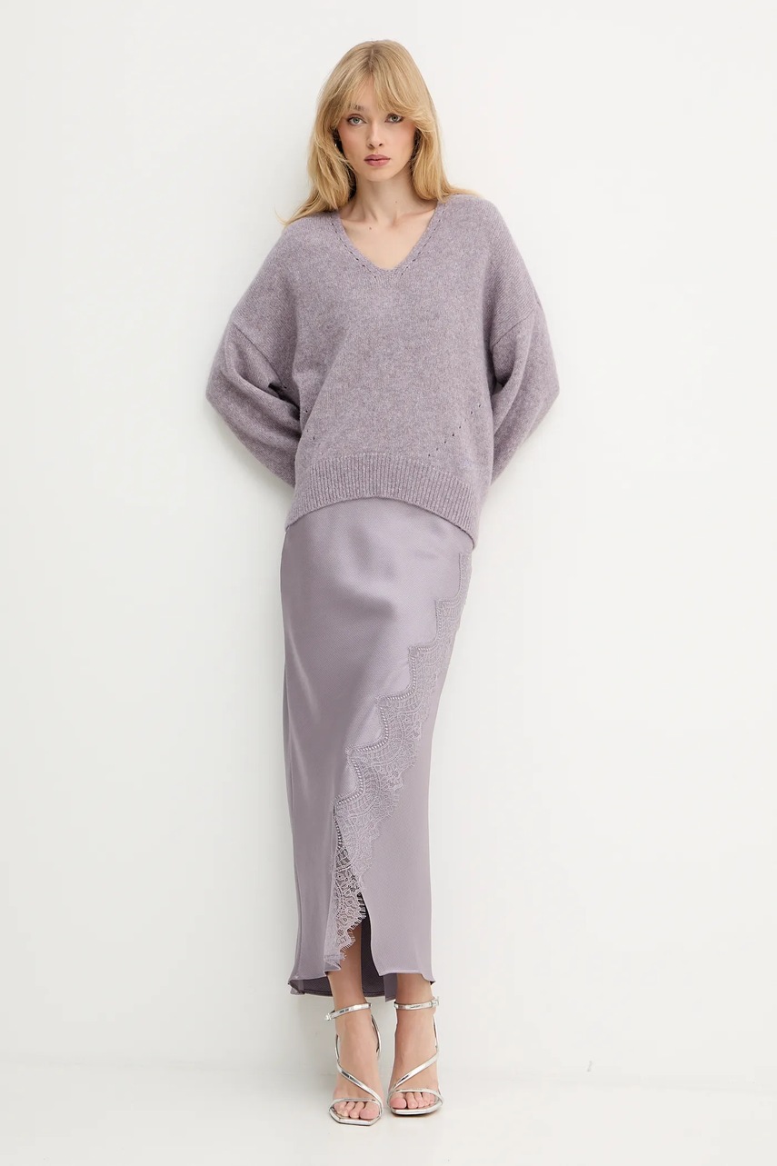 Свитер с добавлением шерсти BOSS Orange цвет фиолетовый  50550464