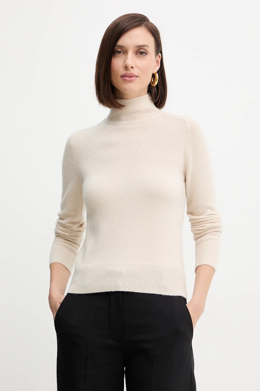 Marella pulover de lână culoarea bej, cu turtleneck, 2523366254200
