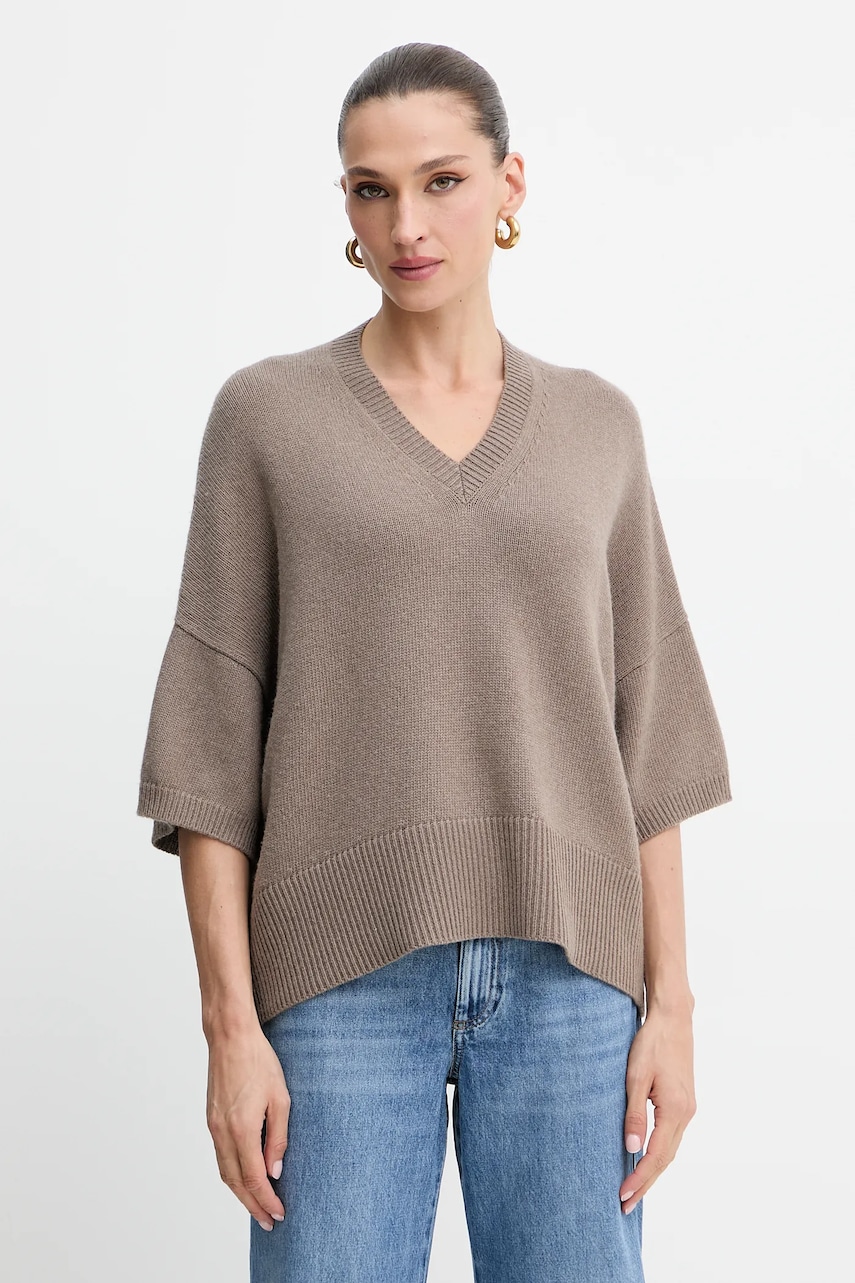 Marella pulover de lână culoarea maro, 2523366404200