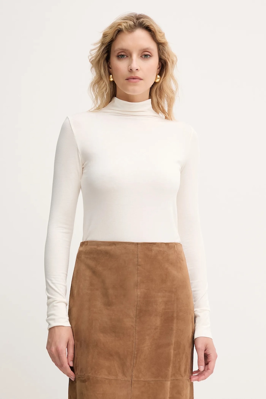 Marella longsleeve Emme by Marella culoarea bej, cu guler, 2525946031200