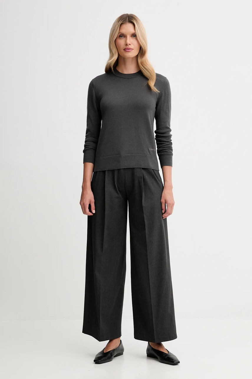 Свитер с добавлением шерсти Calvin Klein цвет серый лёгкий LV044D370G