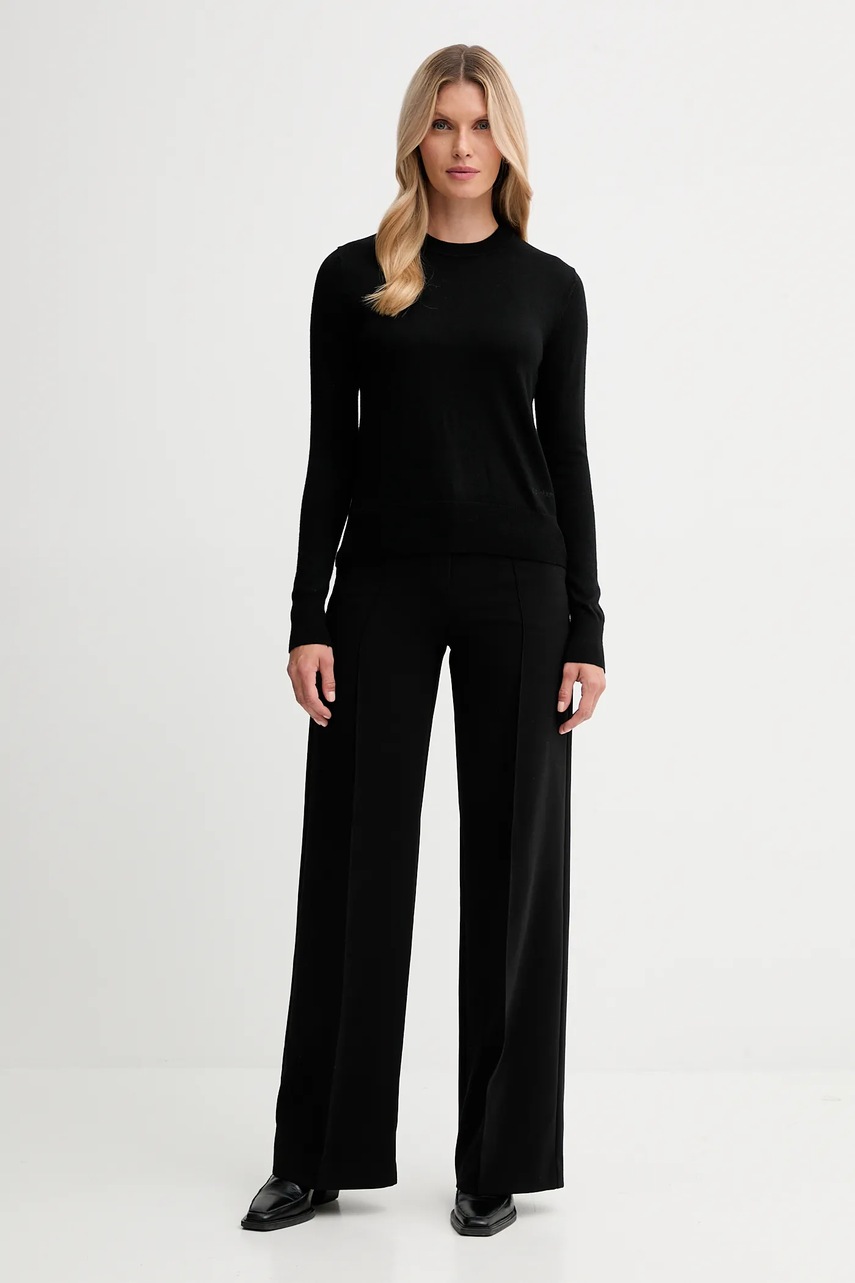 Πουλόβερ με προσθήκη μαλλιού Calvin Klein χρώμα: μαύρο, LV044D370G φωτογραφία