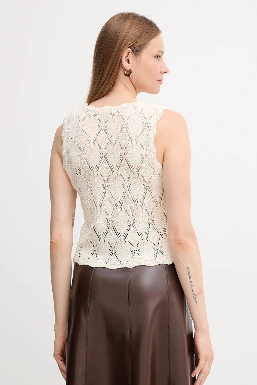 Γιλέκο Hoss Intropia χρώμα: μπεζ φωτογραφία