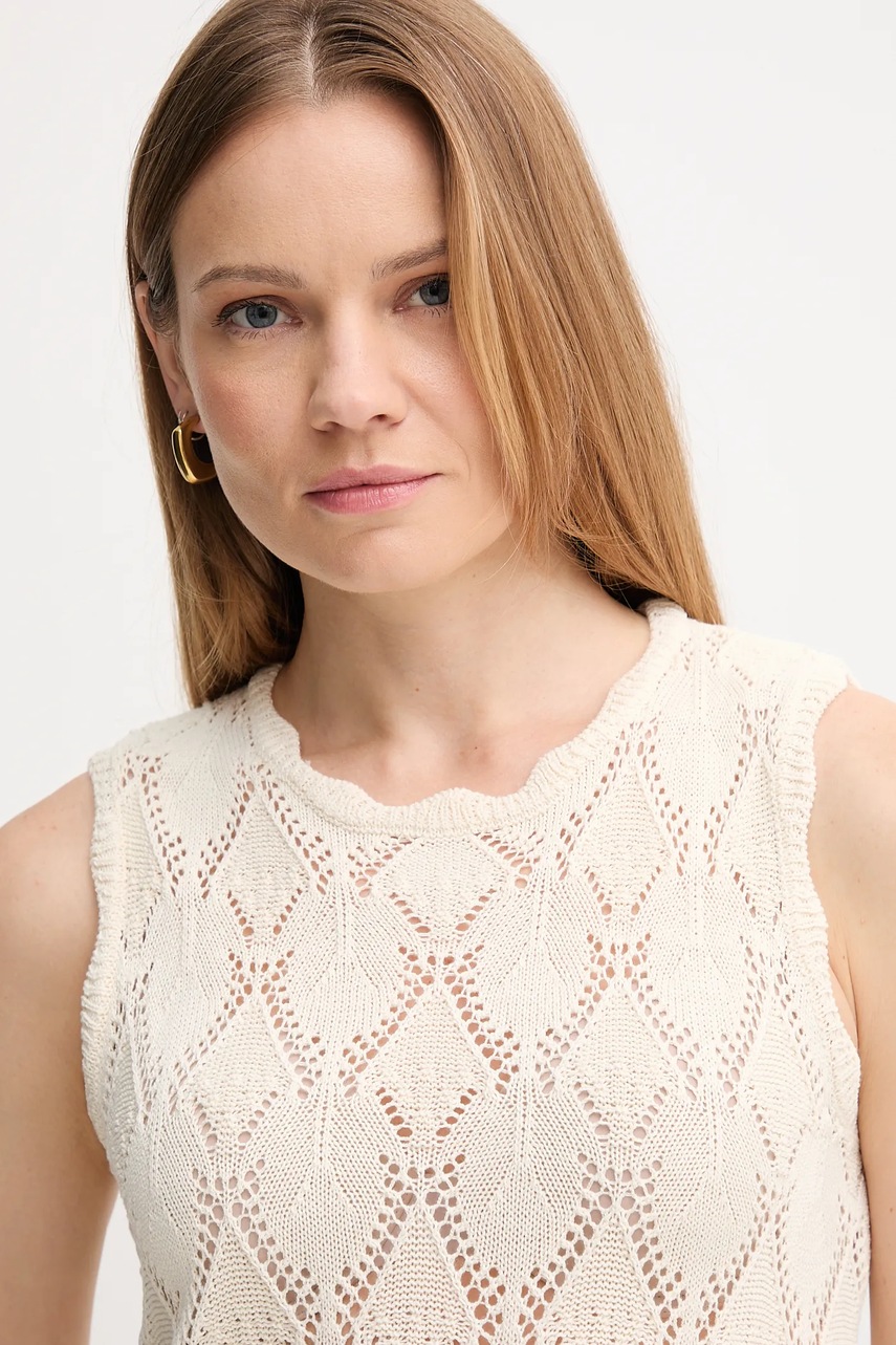 Γιλέκο Hoss Intropia χρώμα: μπεζ φωτογραφία