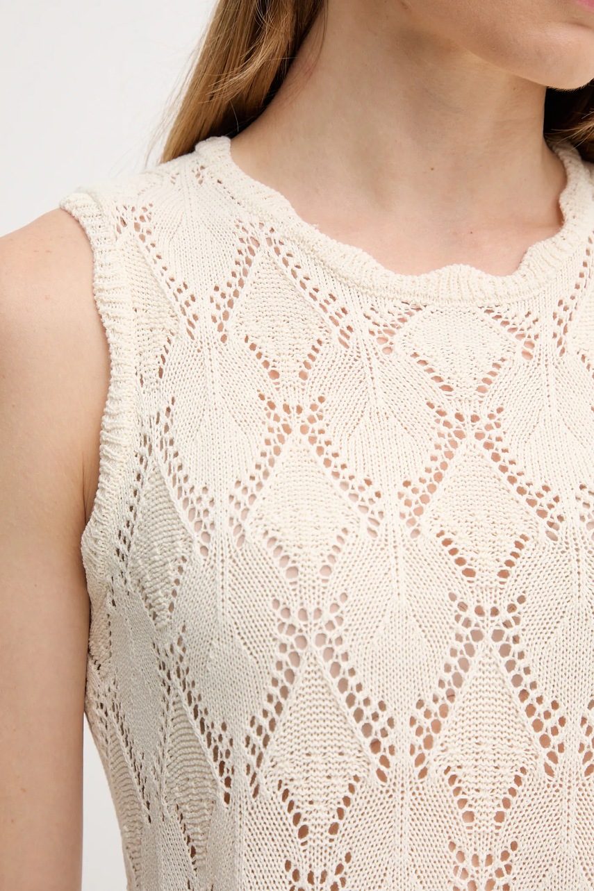 Γιλέκο Hoss Intropia χρώμα: μπεζ φωτογραφία