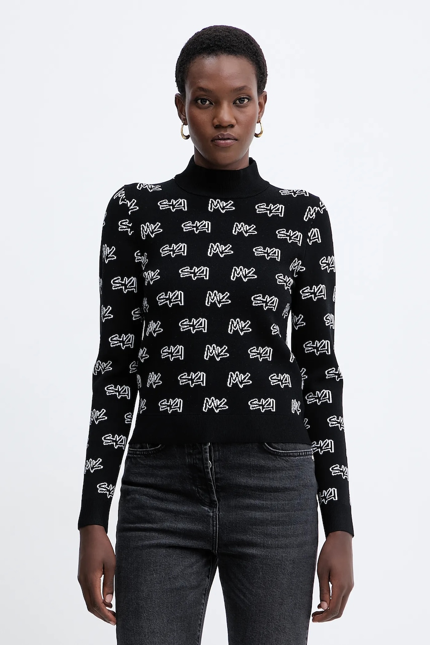 MICHAEL Michael Kors pulover culoarea negru, light, cu turtleneck, MF561COK0M