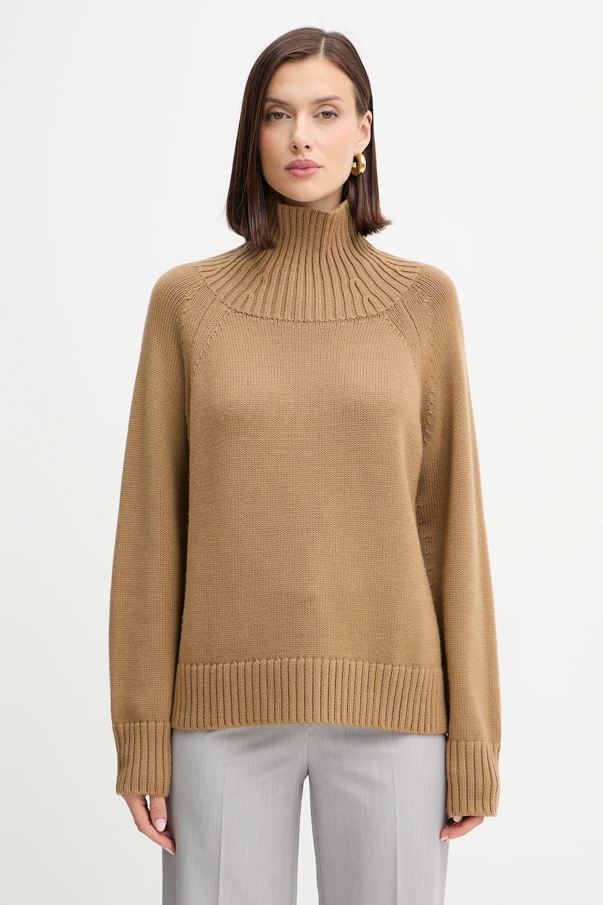 MICHAEL Michael Kors pulover de lână culoarea verde, călduros, cu guler, MF561CGF2G