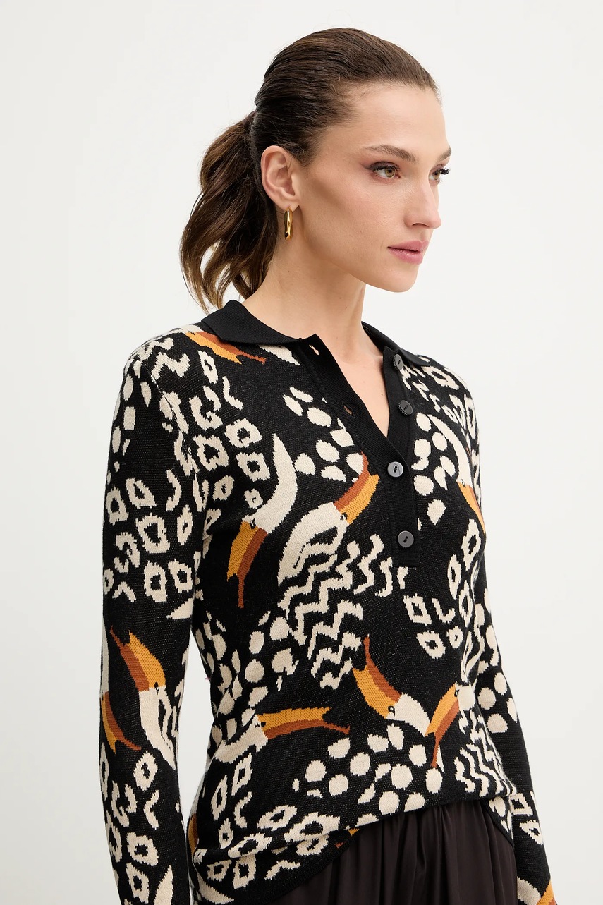 Πουλόβερ Farm Rio χρώμα: μαύρο, 351831 φωτογραφία