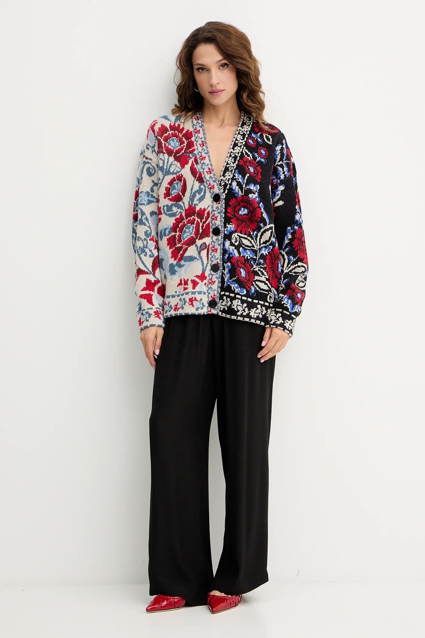 Кардиган с примесью шерсти Farm Rio цвет чёрный тёплый 345841