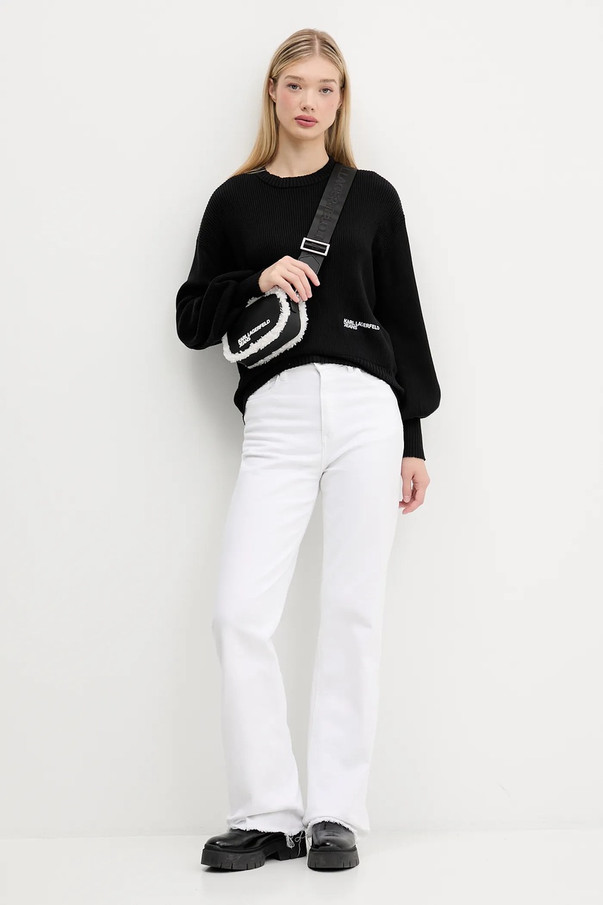 Хлопковый свитер Karl Lagerfeld Jeans цвет чёрный лёгкий A4W18014