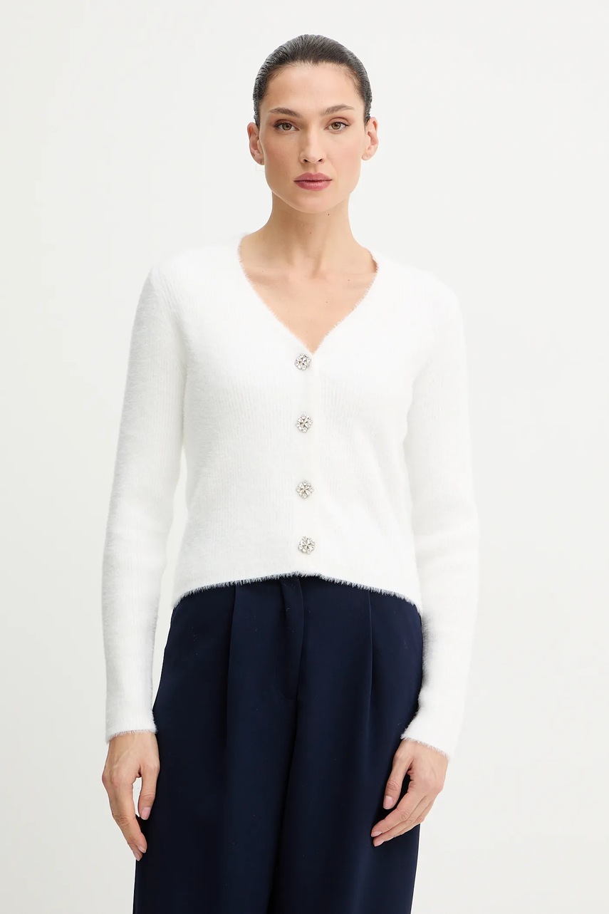 Morgan cardigan culoarea alb, MCLEMI
