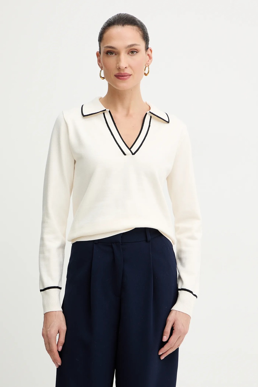 Morgan pulover culoarea bej, MCOLO