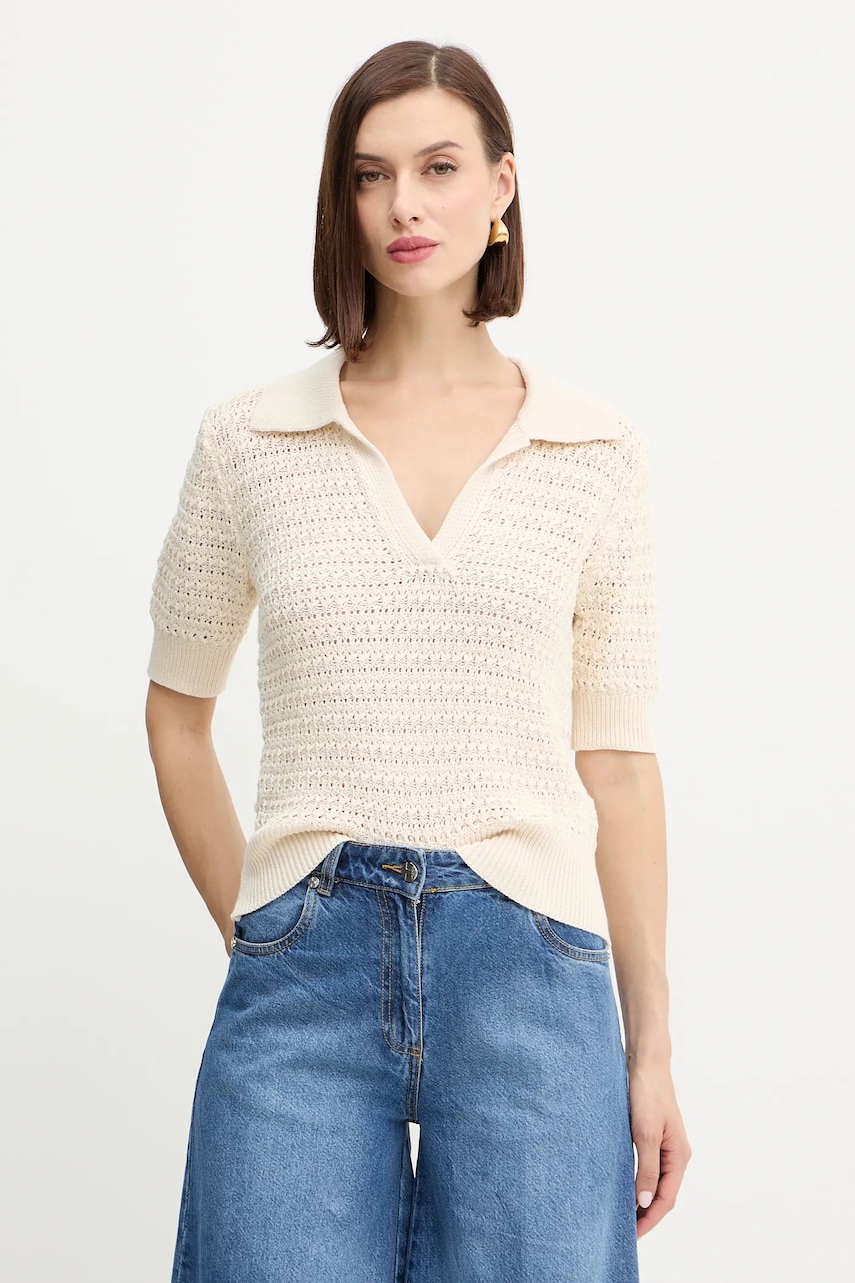 Morgan pulover culoarea bej, light, MDEFILE