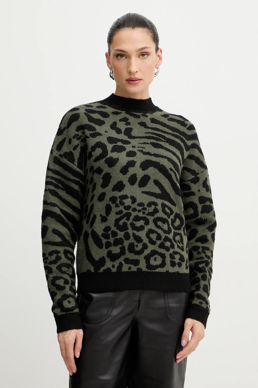 Morgan pulover culoarea verde, cu turtleneck, MFELIXA