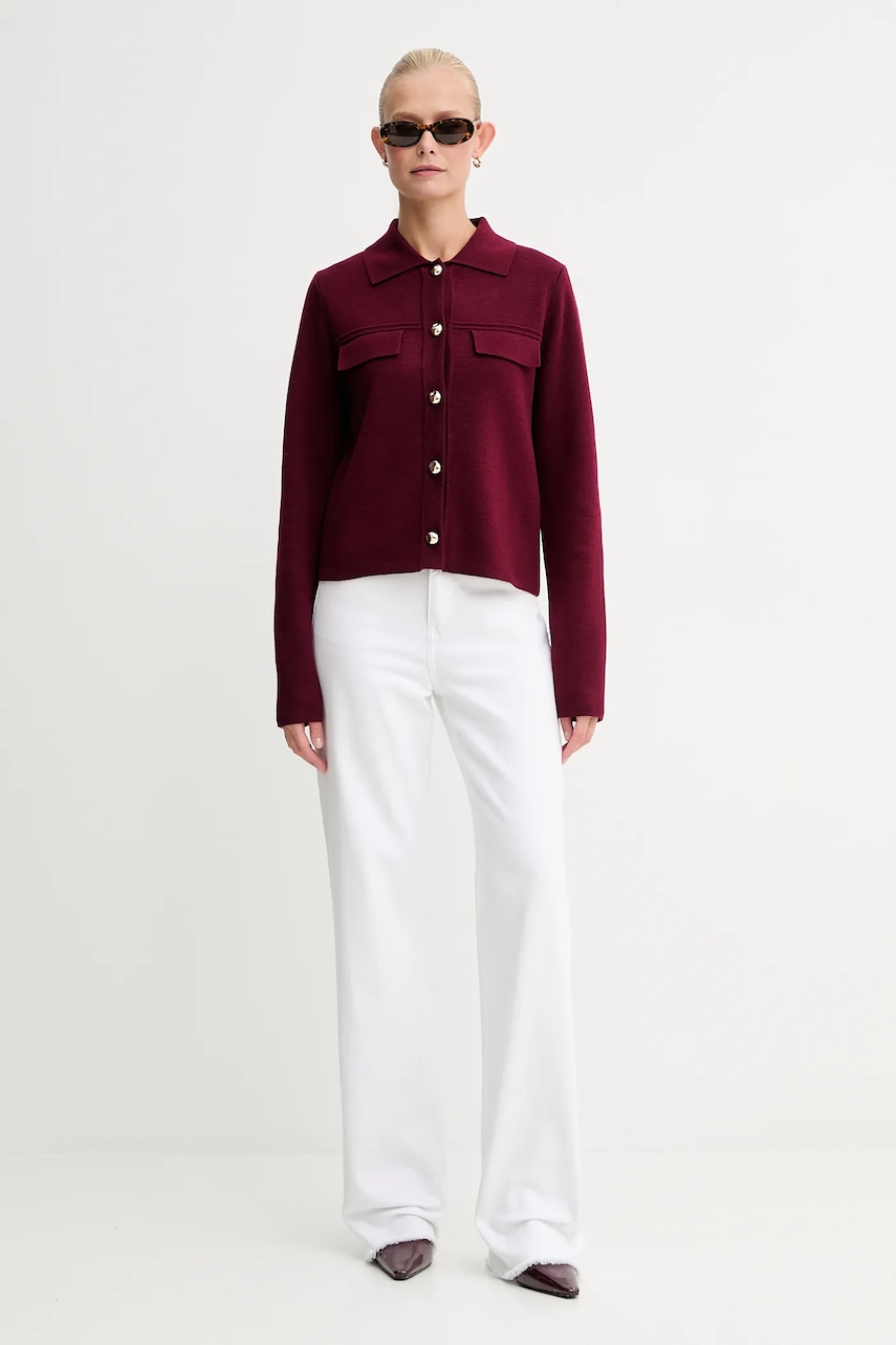 Кардиган с примесью шерсти Morgan цвет бордовый лёгкий MIMDIE Кардиган с примесью шерсти Morgan цвет бордовый лёгкий MIMDIE