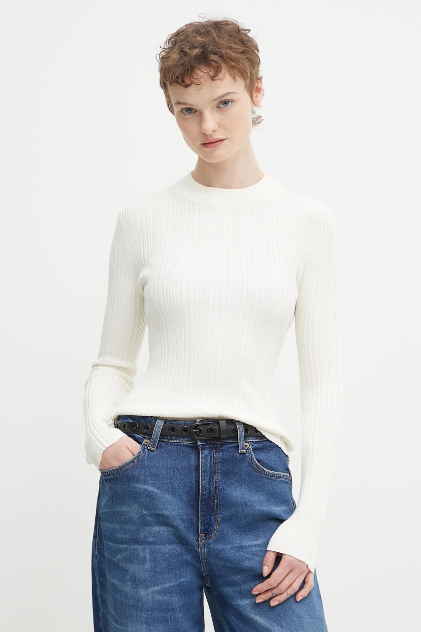 HUGO pulover culoarea bej, light, 50549762