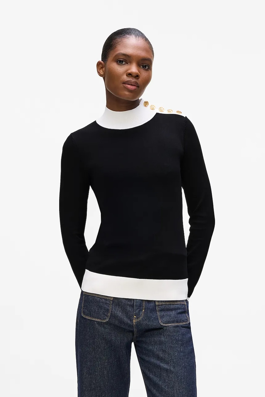 Karl Lagerfeld pulover culoarea negru, light, cu turtleneck, A4W18038