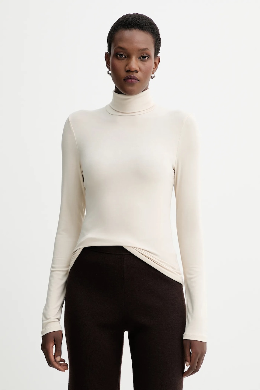 Marc O\'Polo longsleeve culoarea bej, cu guler, 509215752177