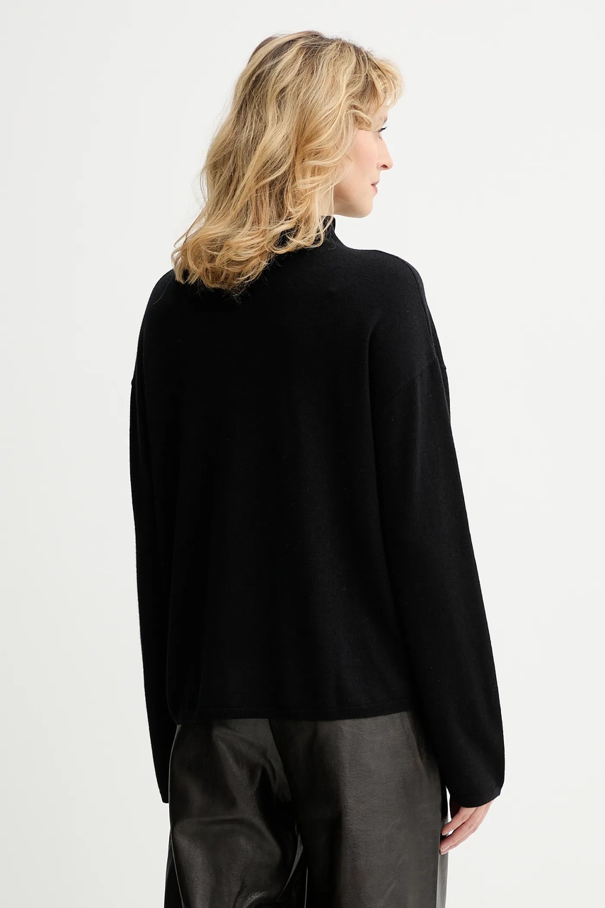 Свитер с добавлением шерсти Marc OPolo цвет чёрный лёгкий с полугольфом 509511860481