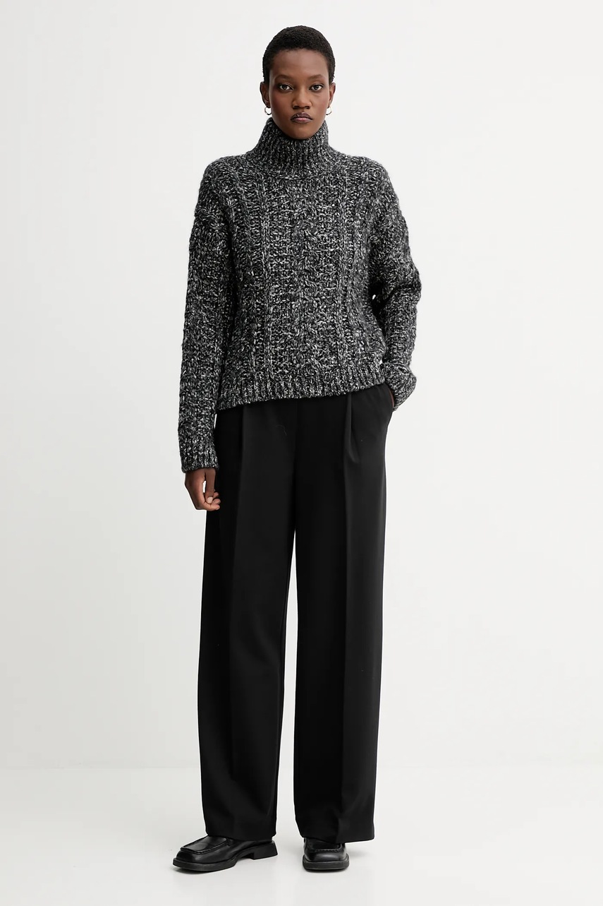 Свитер с добавлением шерсти Marc OPolo цвет серый с гольфом 509608560193