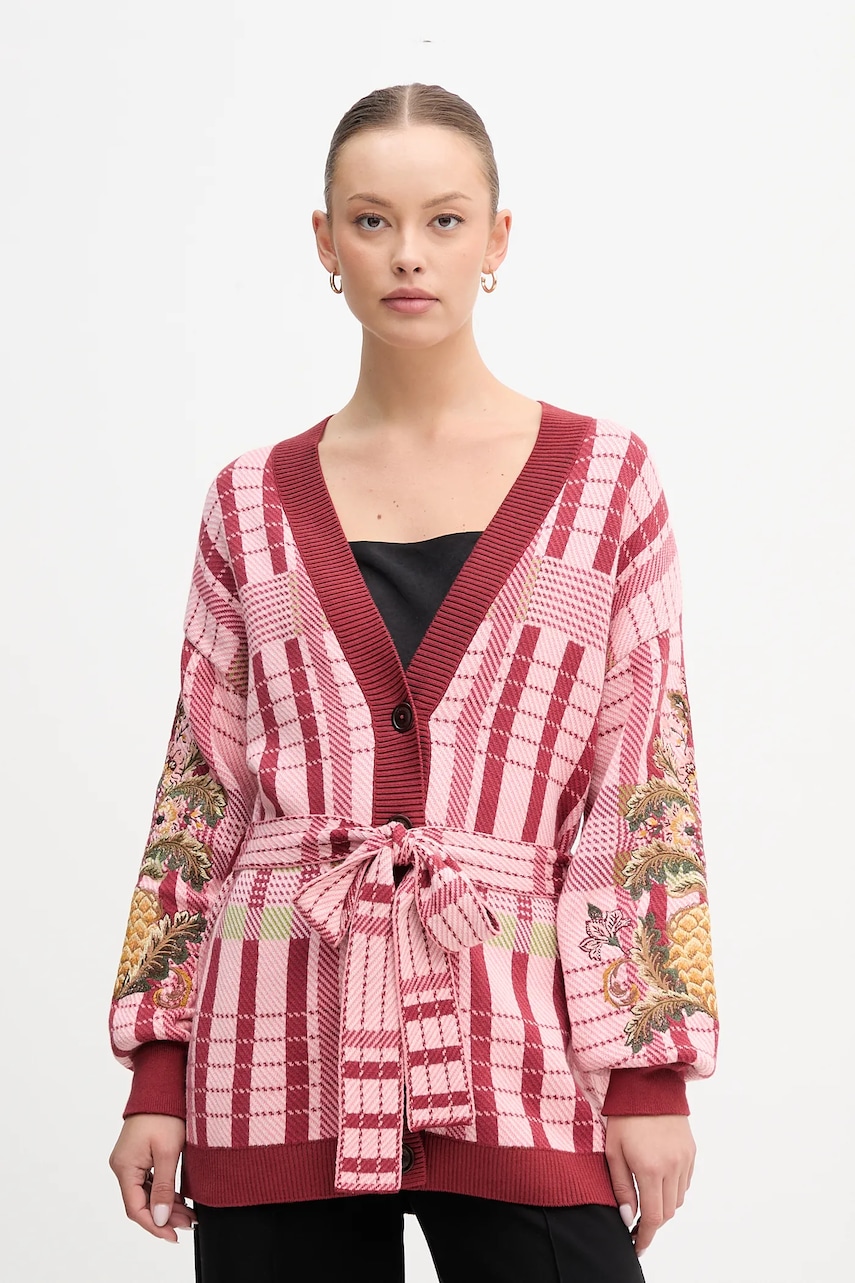 Barbour cardigan din bumbac x Farm Rio culoarea roz, LKN1717