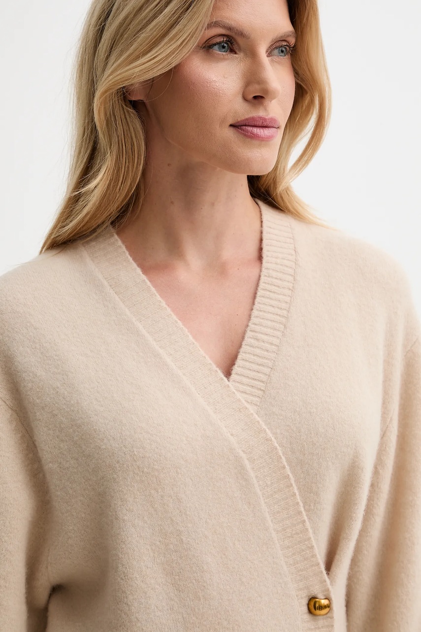 Ζακέτα με προσθήκη μαλλιού ISABELLE BLANCHE χρώμα: μπεζ, IS25FW-M152-F007 φωτογραφία