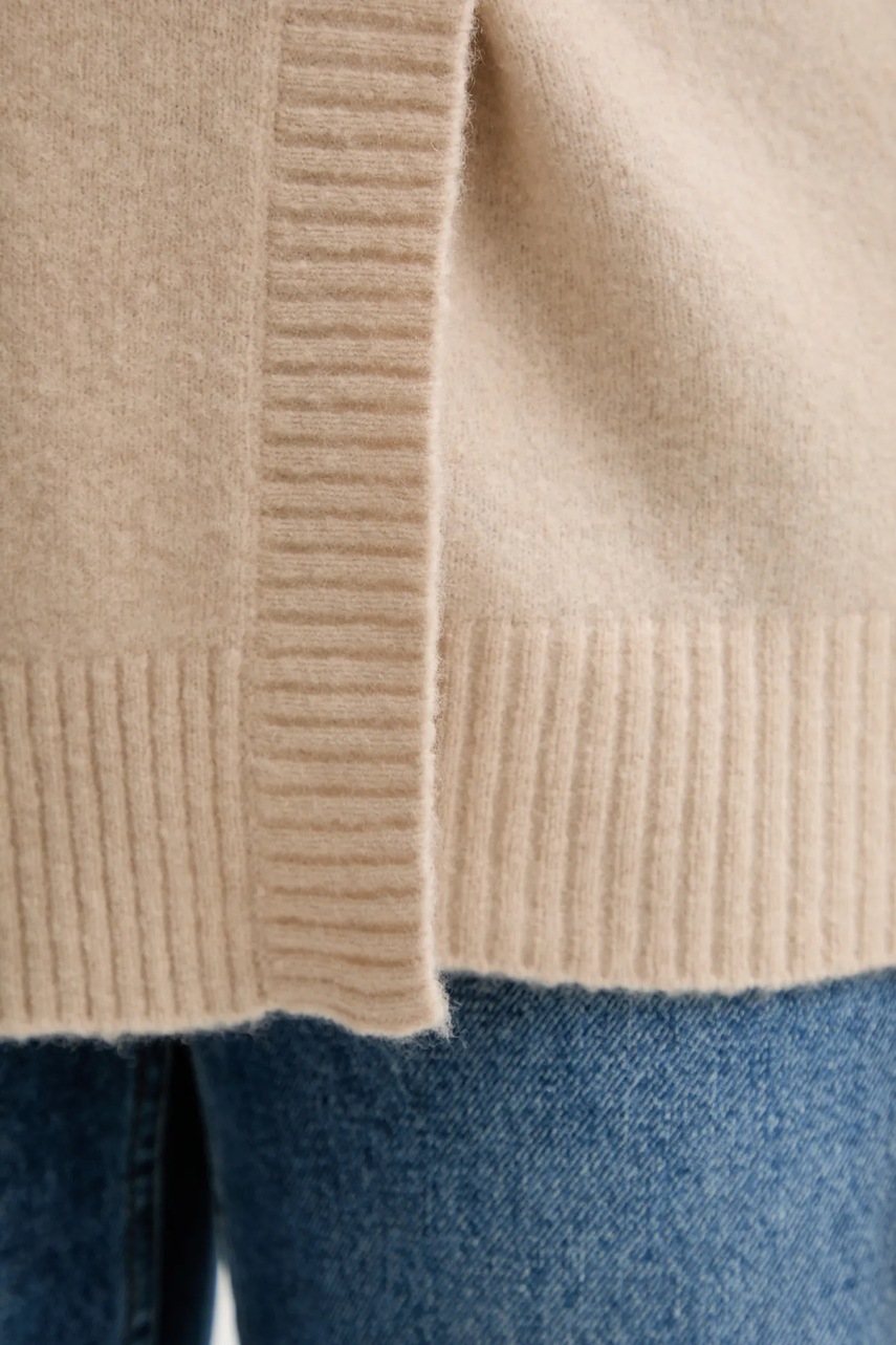 Ζακέτα με προσθήκη μαλλιού ISABELLE BLANCHE χρώμα: μπεζ, IS25FW-M152-F007 φωτογραφία