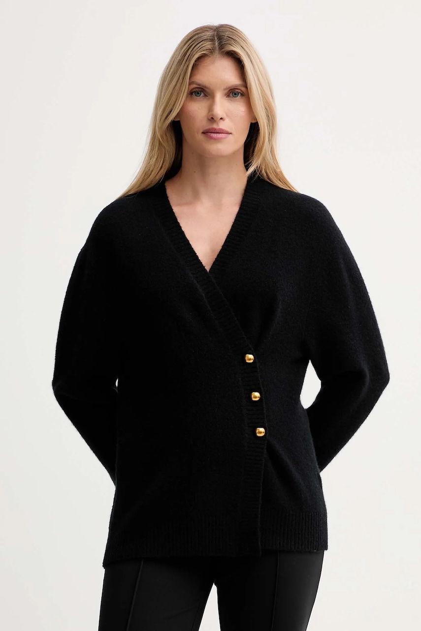 ISABELLE BLANCHE cardigan din amestec de lână culoarea negru, IS25FW-M152-F007