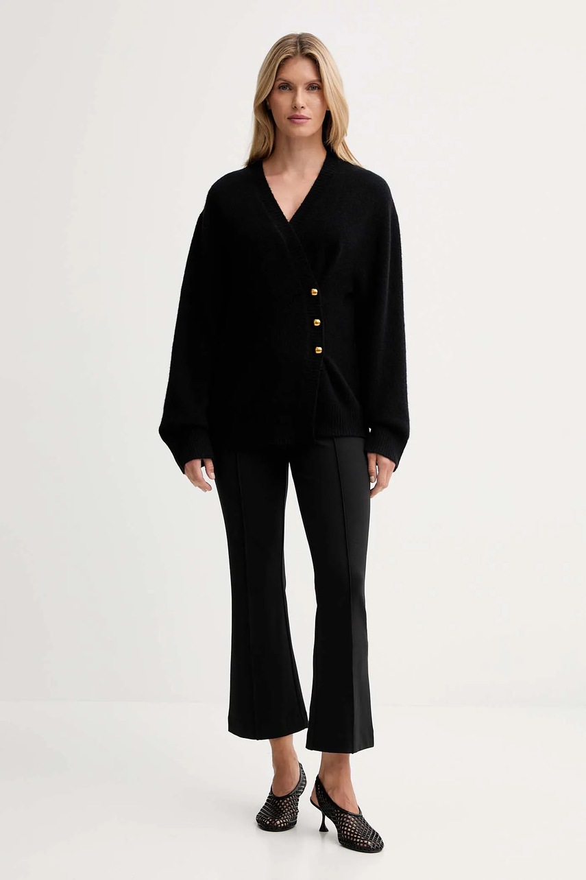 Ζακέτα με προσθήκη μαλλιού ISABELLE BLANCHE χρώμα: μαύρο, IS25FW-M152-F007 φωτογραφία