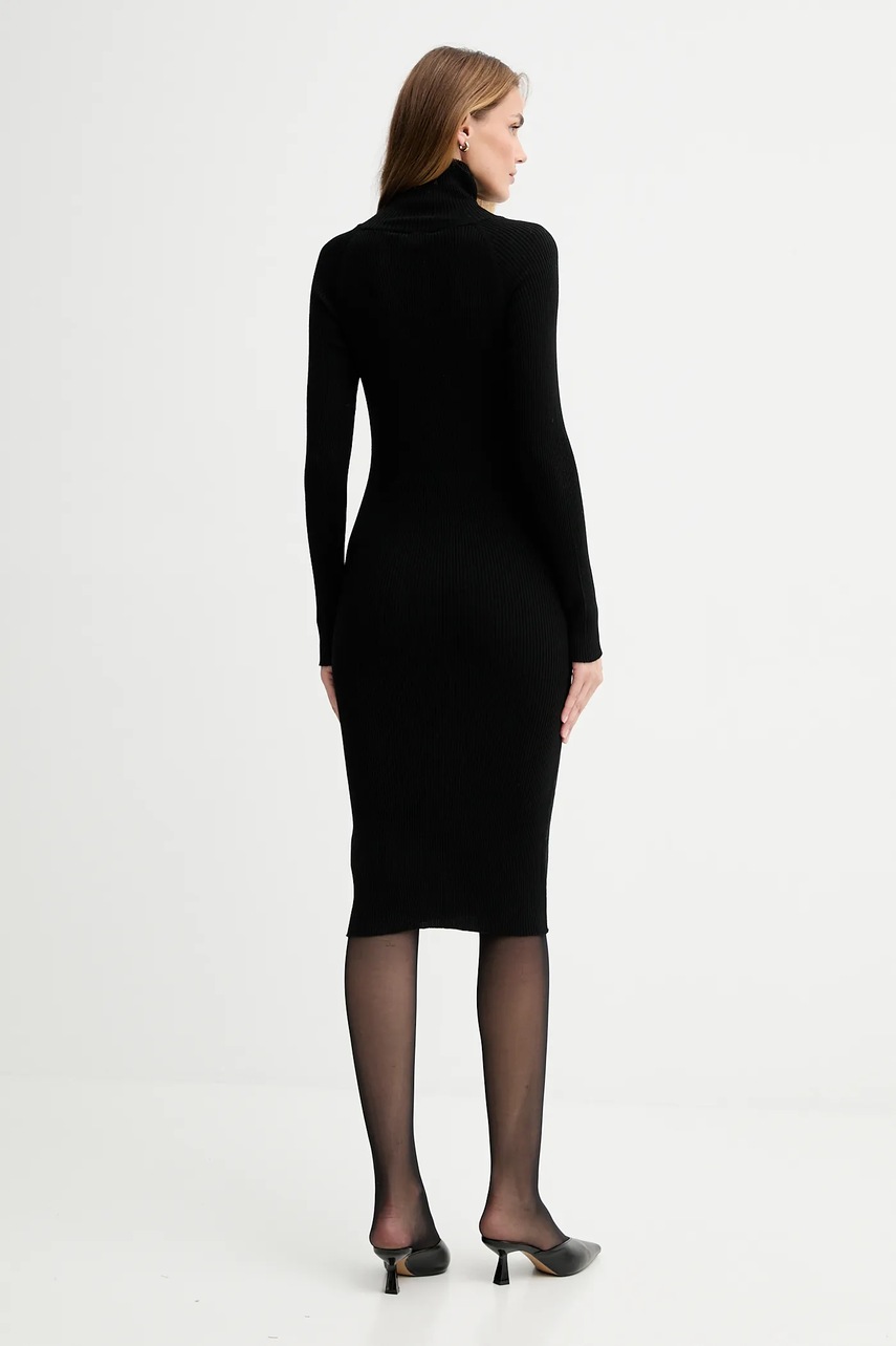 Вовняна сукня ISABELLE BLANCHE колір чорний midi облягаюча IS25FW-M165-F009