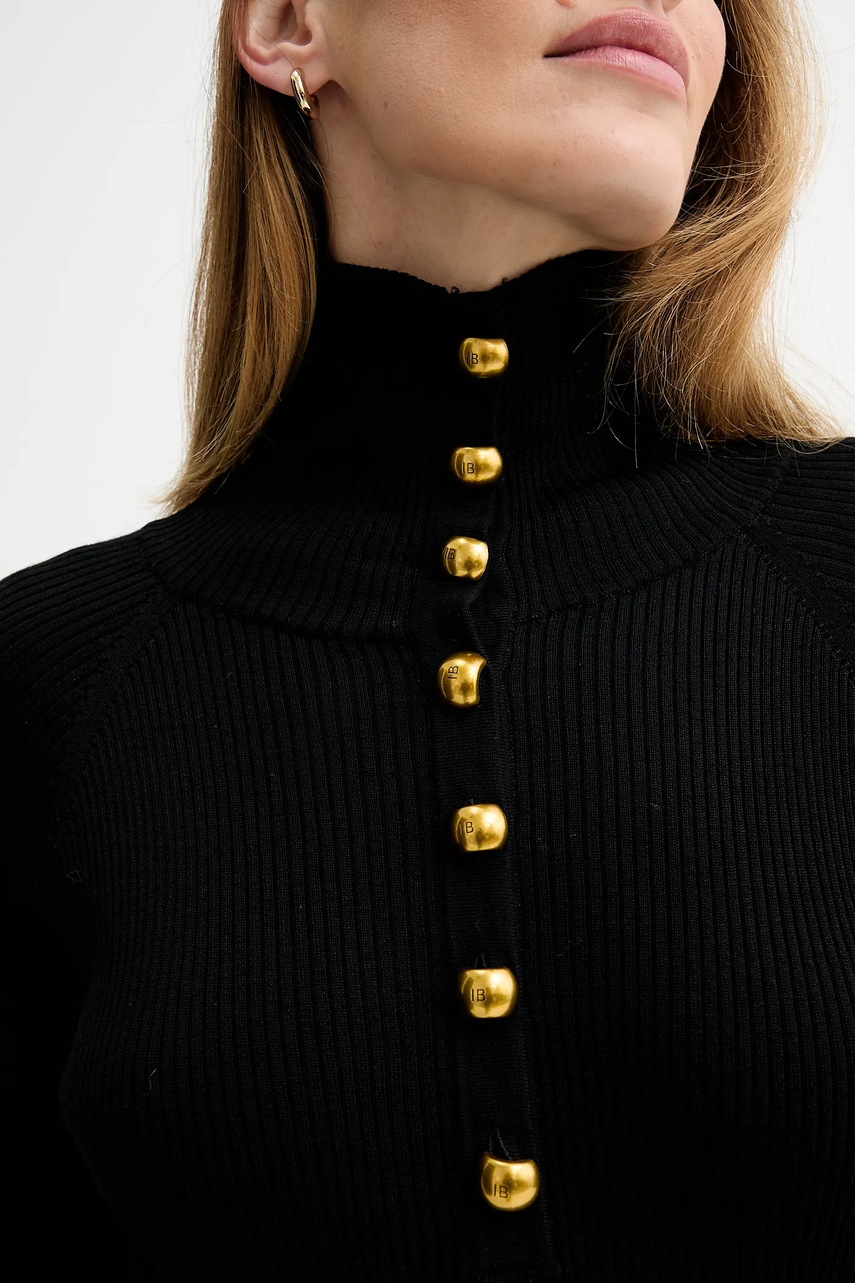 Вовняна сукня ISABELLE BLANCHE колір чорний midi облягаюча IS25FW-M165-F009