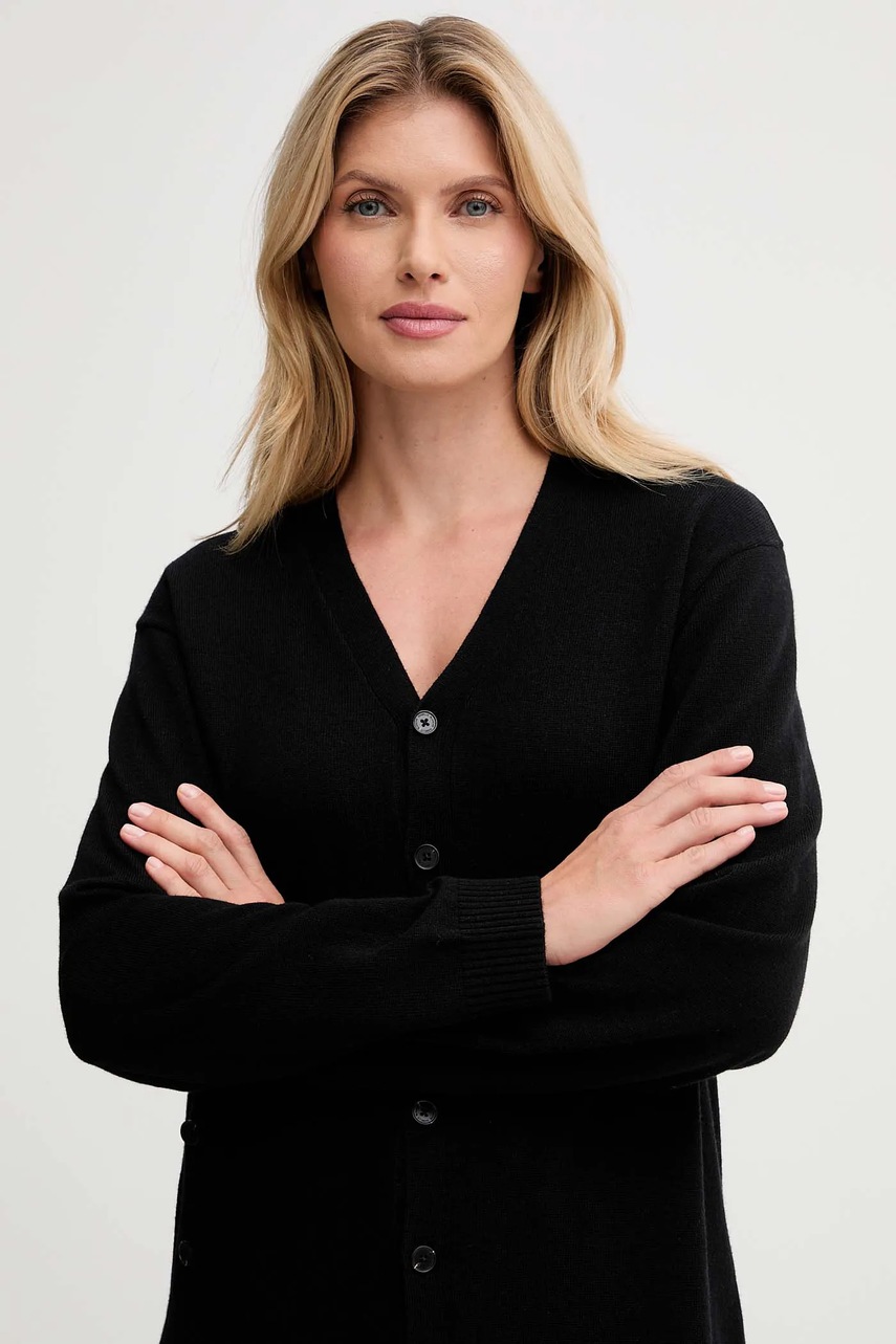 Ζακέτα με προσθήκη μαλλιού ISABELLE BLANCHE χρώμα: μαύρο, IS25FW-M184-F008 φωτογραφία