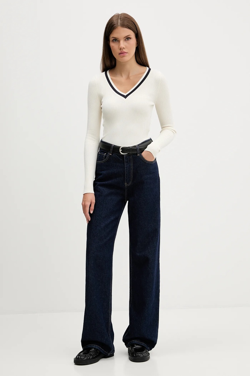 Свитер Guess Jeans цвет бежевый лёгкий W5BR05 Z3P32