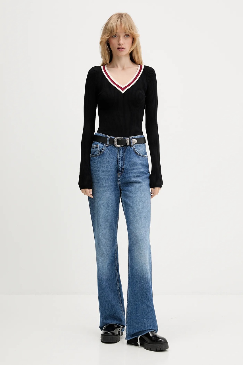 Свитер Guess Jeans цвет чёрный лёгкий W5BR05 Z3P32