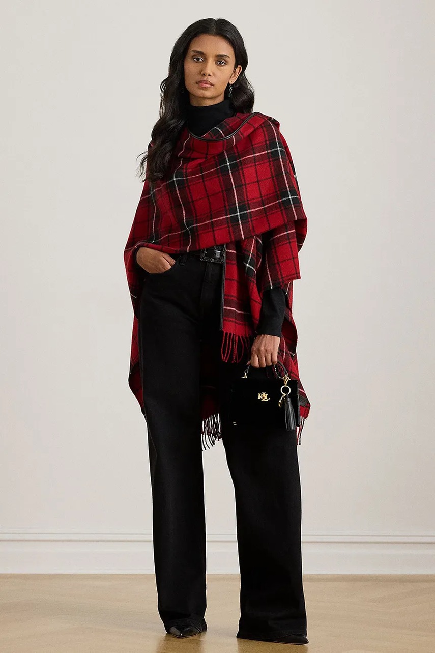 Пончо с вълна Lauren Ralph Lauren