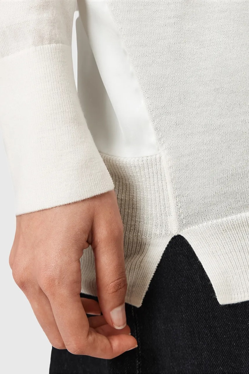 Свитер с добавлением шерсти AllSaints BERN цвет белый лёгкий W050KD