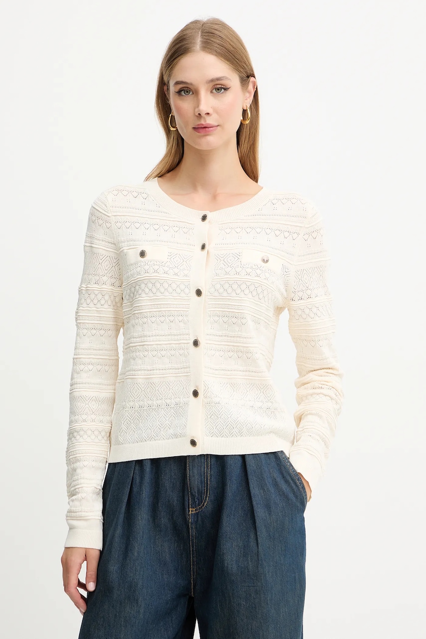 Morgan cardigan culoarea bej, light, MNAHIA