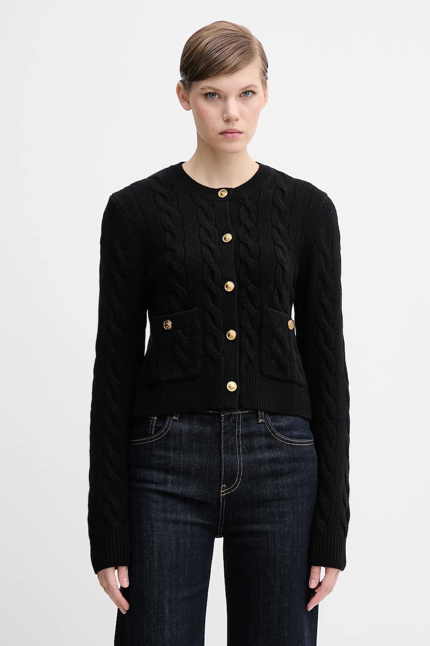 Levně Vlněný kardigan Polo Ralph Lauren dámský, černá barva, 211978312